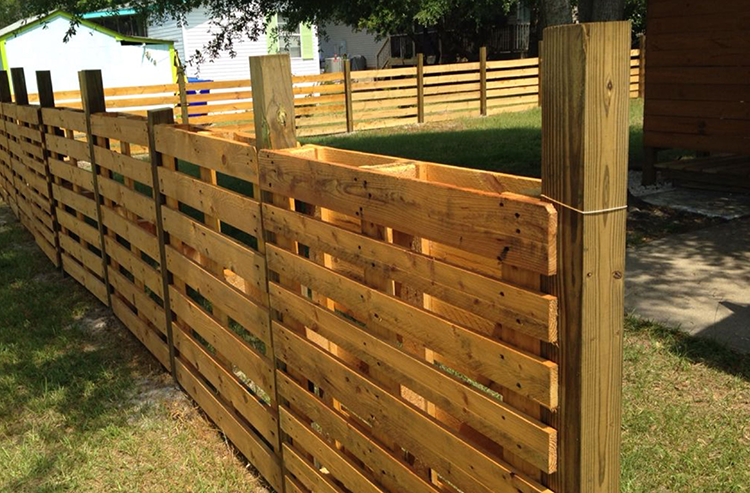 Fence made from connected pallets